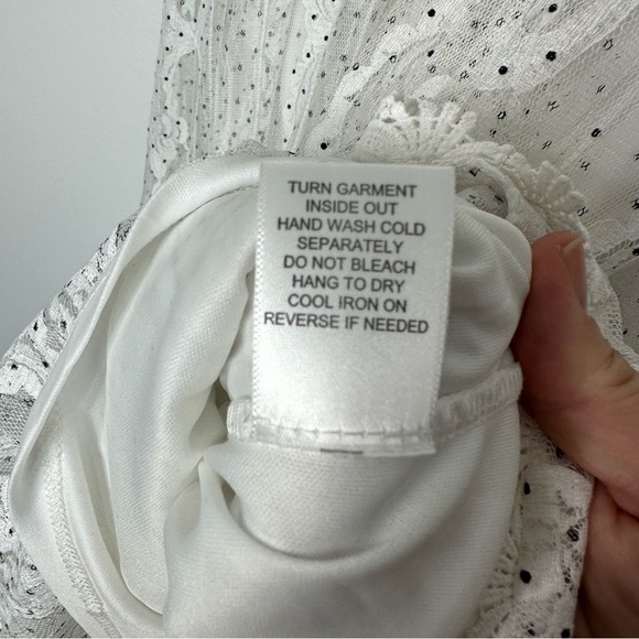 NSR Lace Midi Dress Sleeveless Fit & Flare Size M Micro Dot - Picture 7 of 13